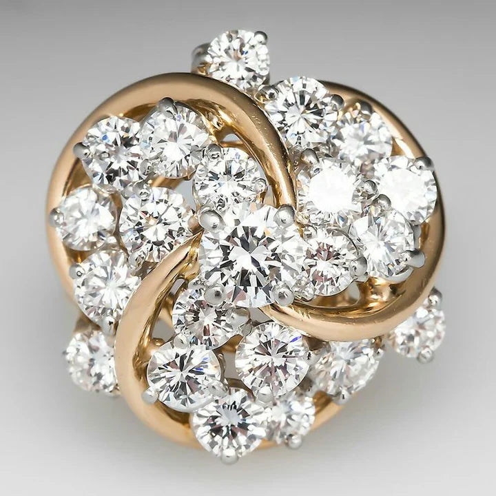 Anillo Cocktail Brillante Vintage