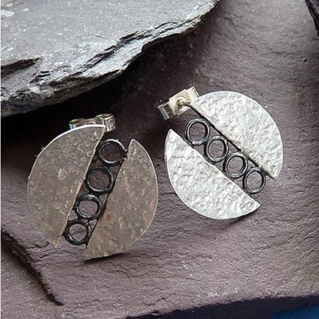 Aretes Círculos en Plata Vintage