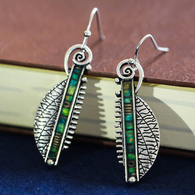 Aretes Vintage de Cristal Verde en Plata