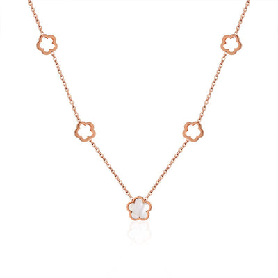 Collar de Trébol de Cinco Hojas en Oro