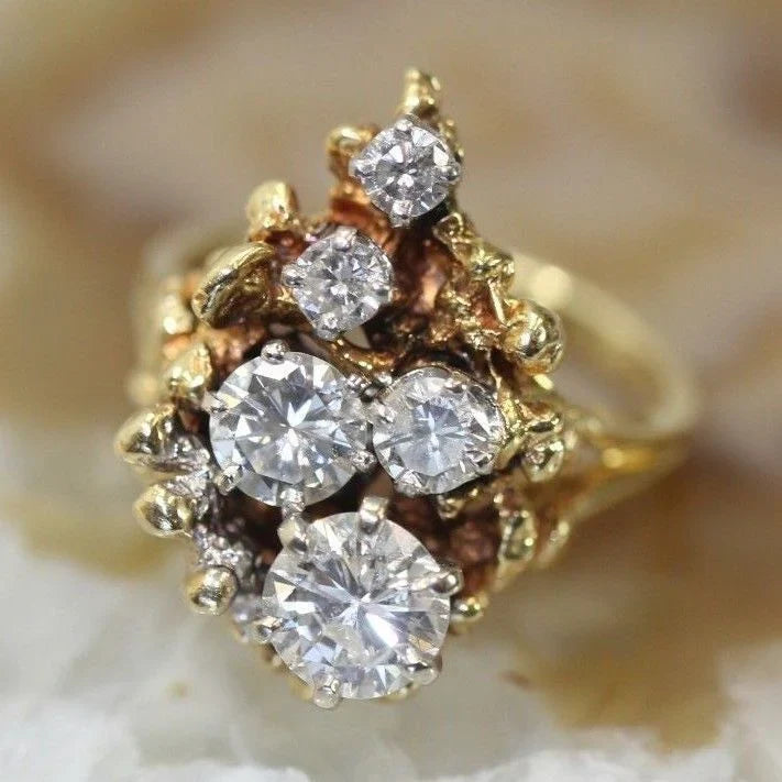 Anillo Brillante Exquisito Vintage