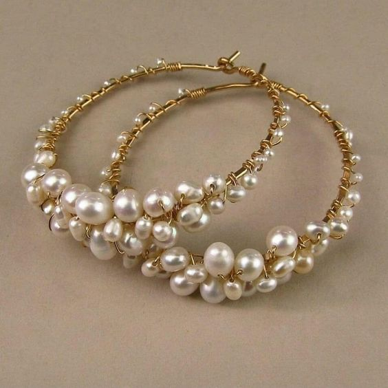 Aros Vintage de Perlas en Oro